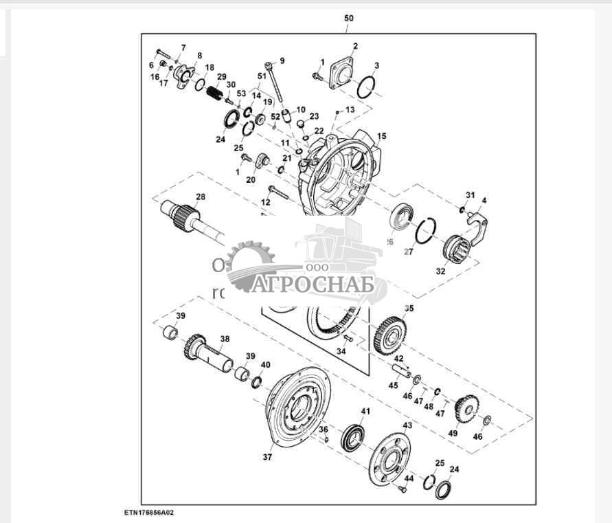 Трансмиссия реверсивного механизма, 2 паза — 2HC 